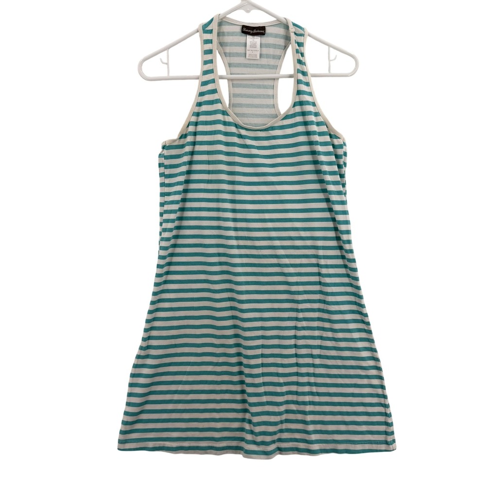 Tommy Bahama Dress Womens‎ Small Blue White Stripe Racerback Tank Cover-Up Mini